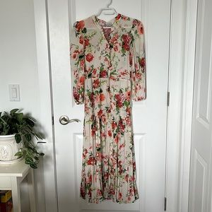 Zara floral long sleeved maxi dress